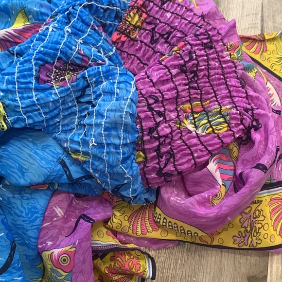 Handmade Reversible Elastic Top Purple/Blue Fish Dress - Picture 7 of 9